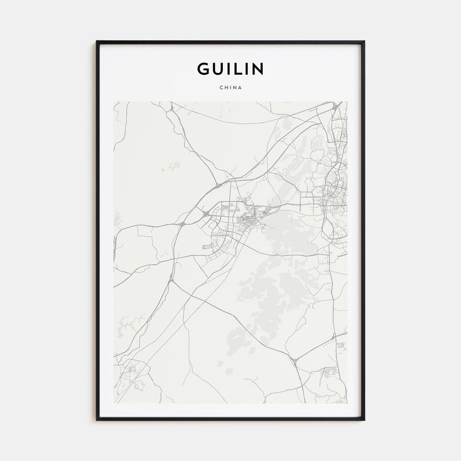 Guilin Map Portrait Poster