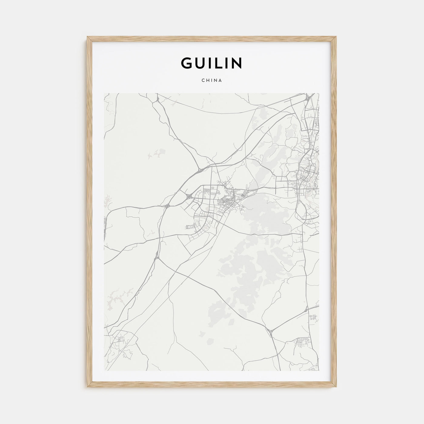 Guilin Map Portrait Poster