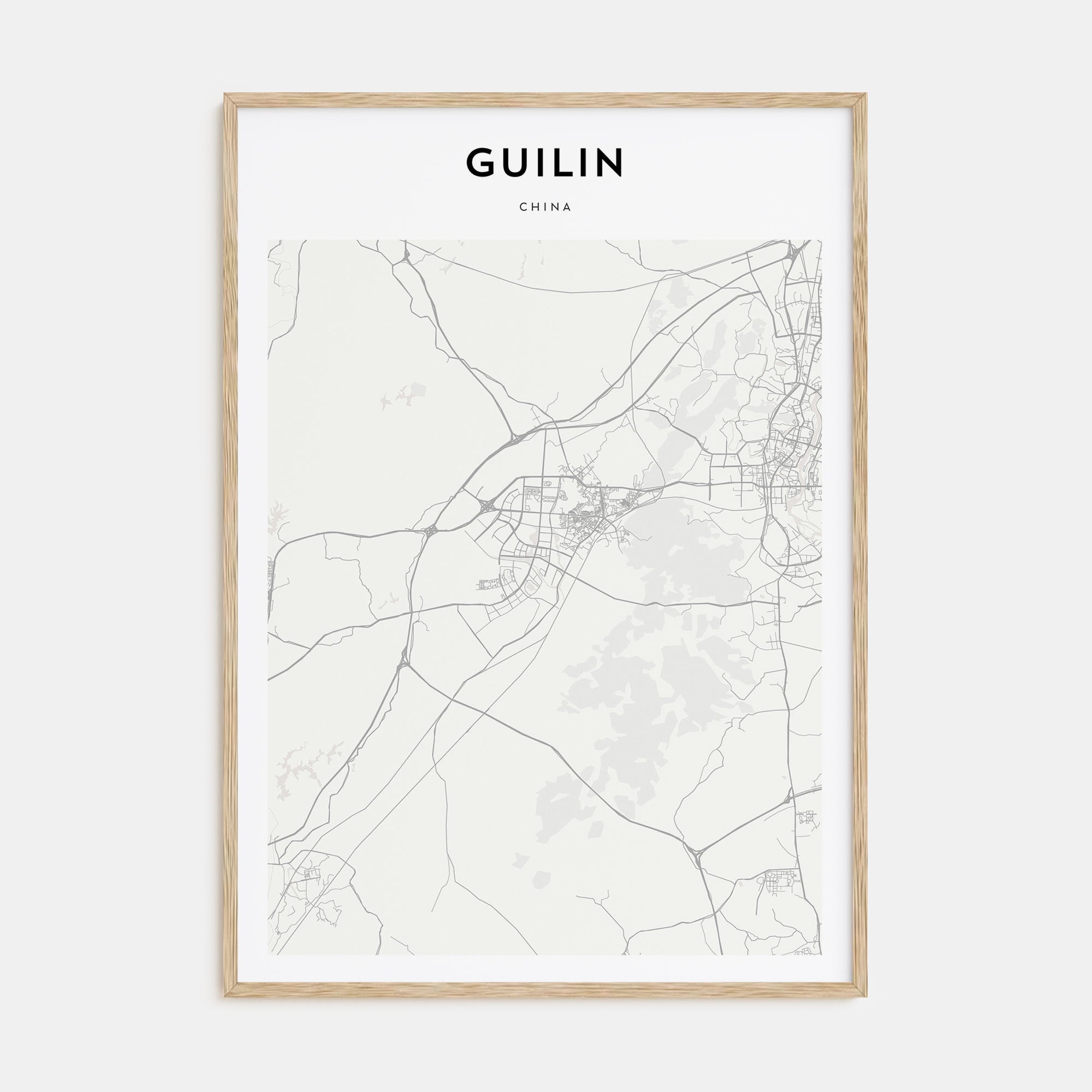 Guilin Map Portrait Poster
