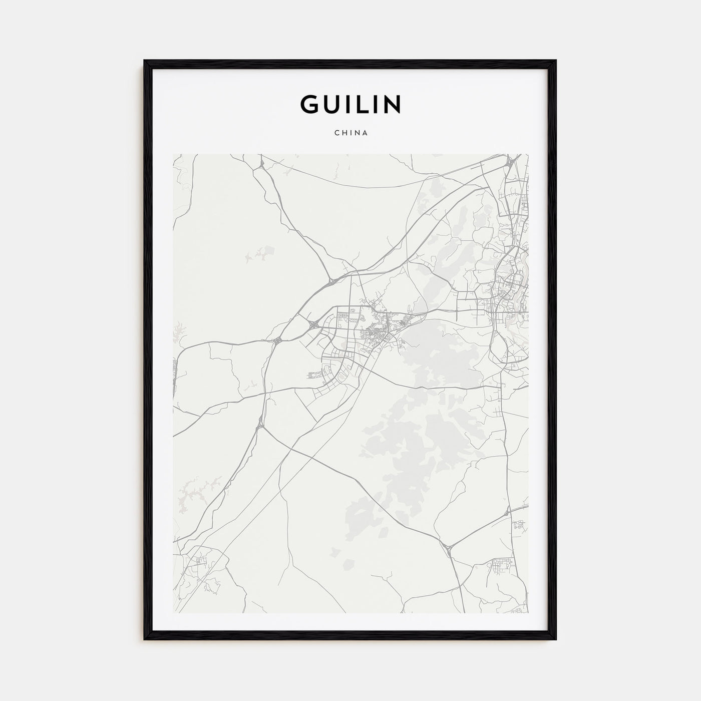 Guilin Map Portrait Poster