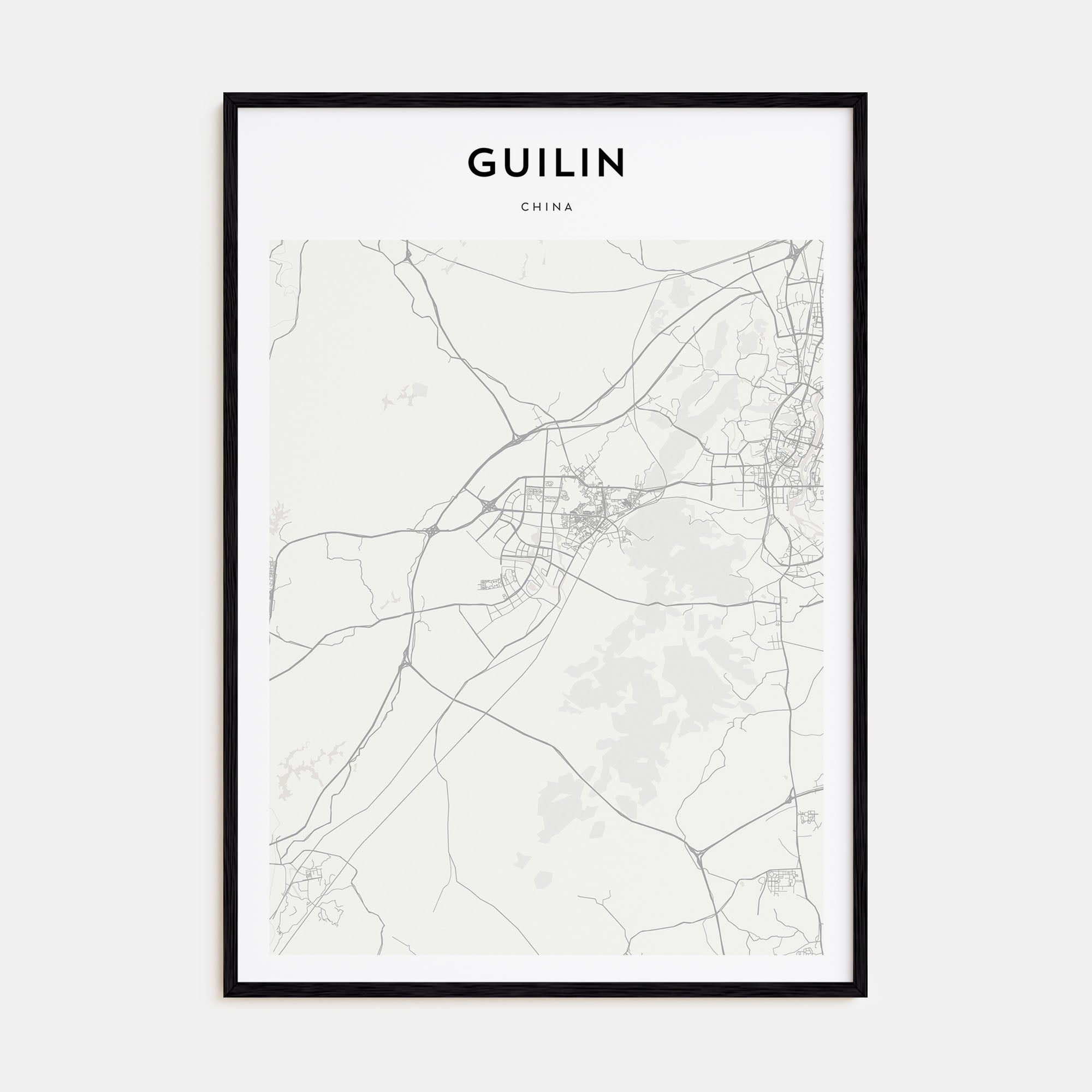 Guilin Map Portrait Poster