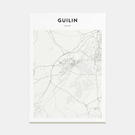 Guilin Map Portrait Poster