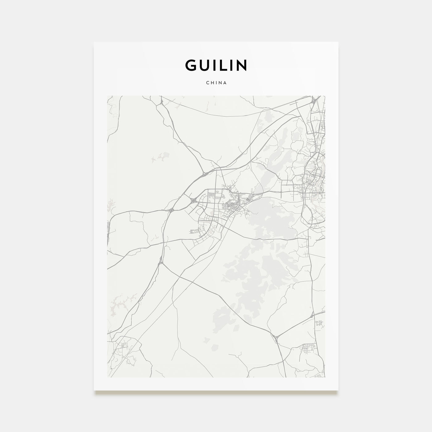 Guilin Map Portrait Poster