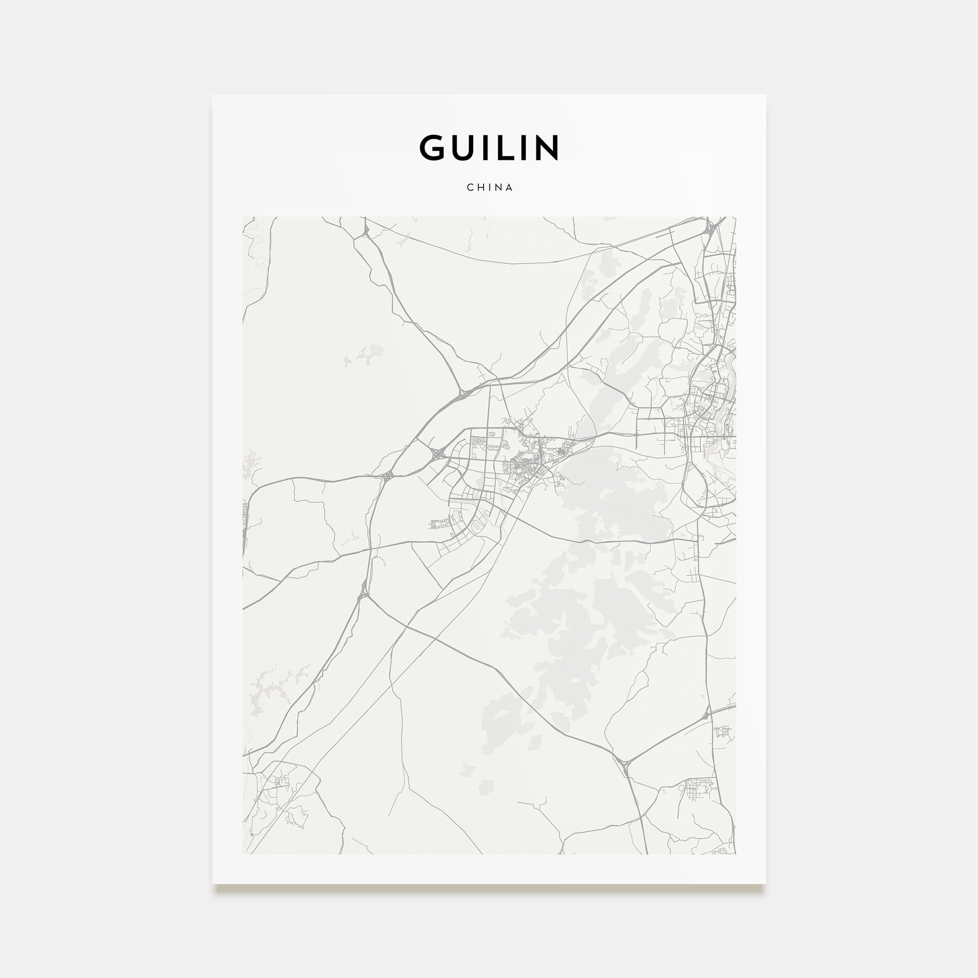 Guilin Map Portrait Poster