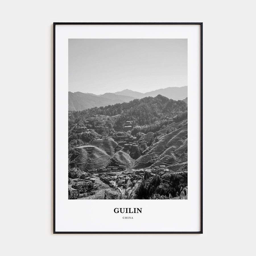 Guilin Portrait B&W Poster