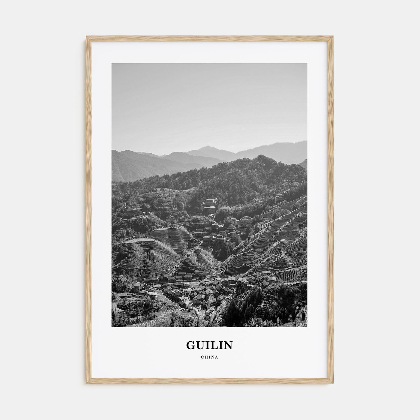 Guilin Portrait B&W Poster