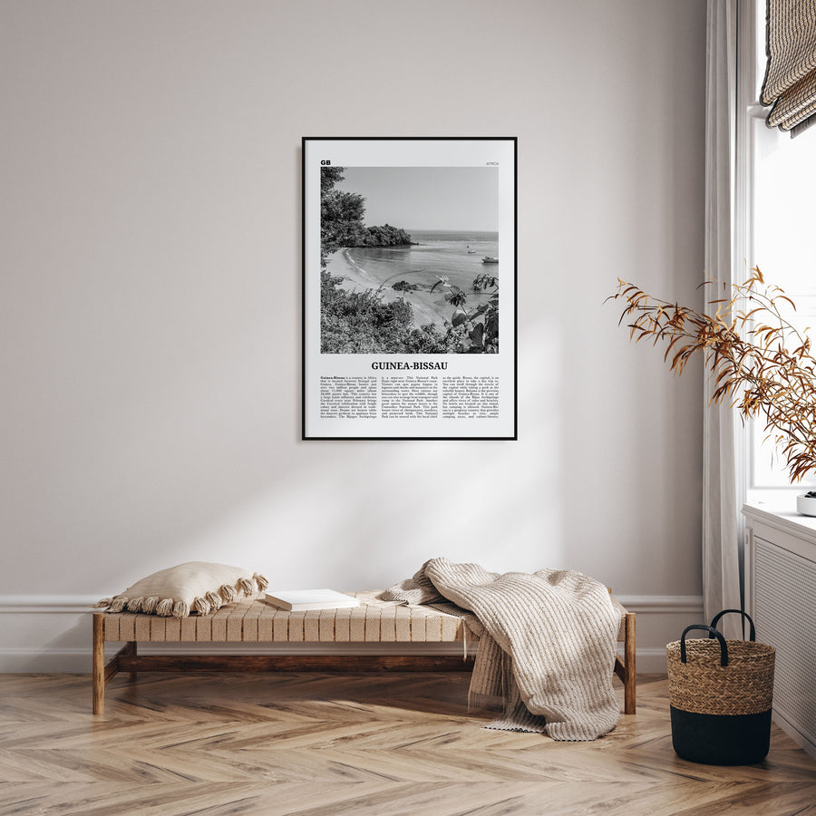 Guinea-Bissau Travel B&W Poster