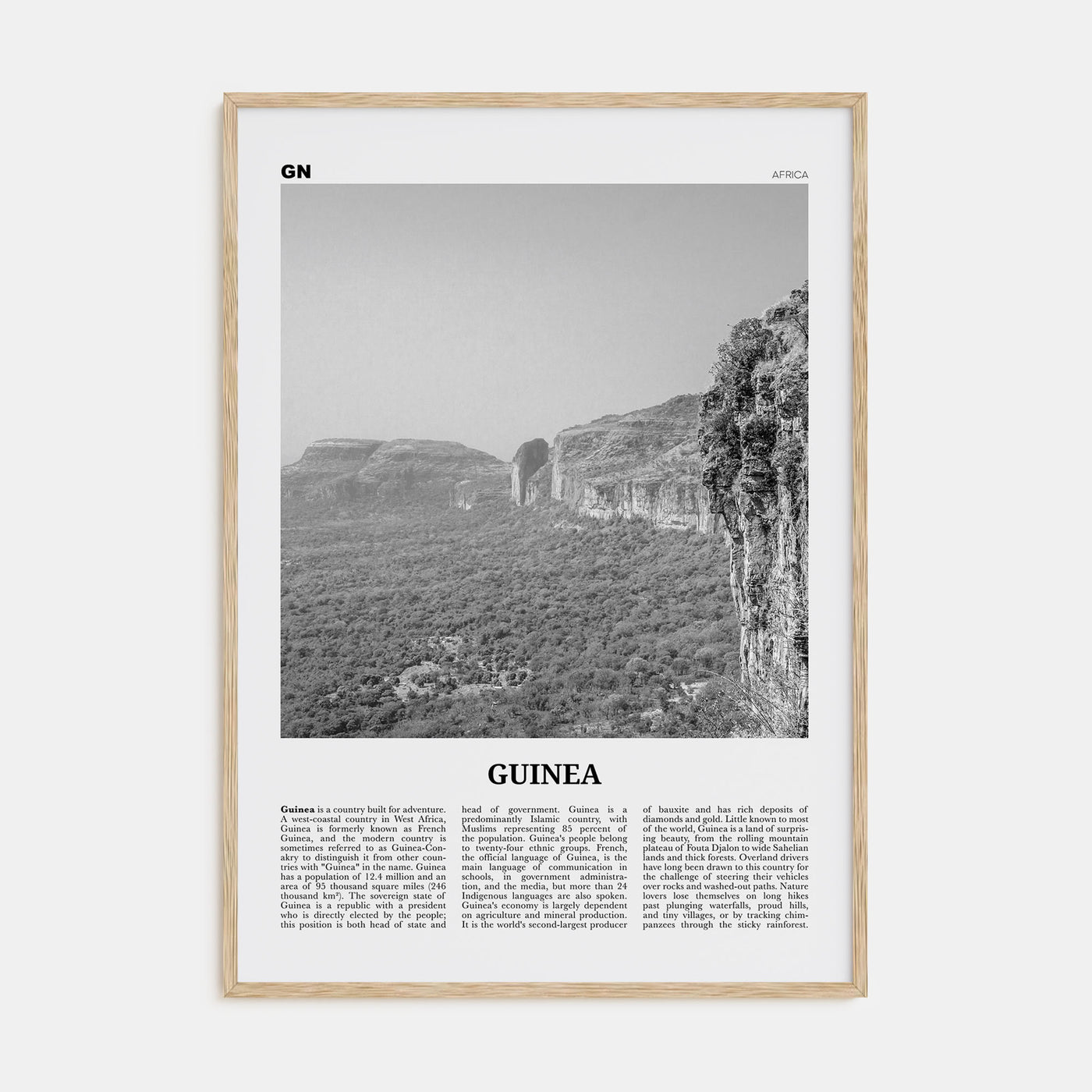 Guinea Travel B&W Poster