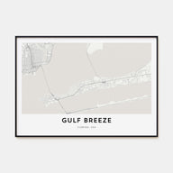 Gulf Breeze Map Landscape Poster