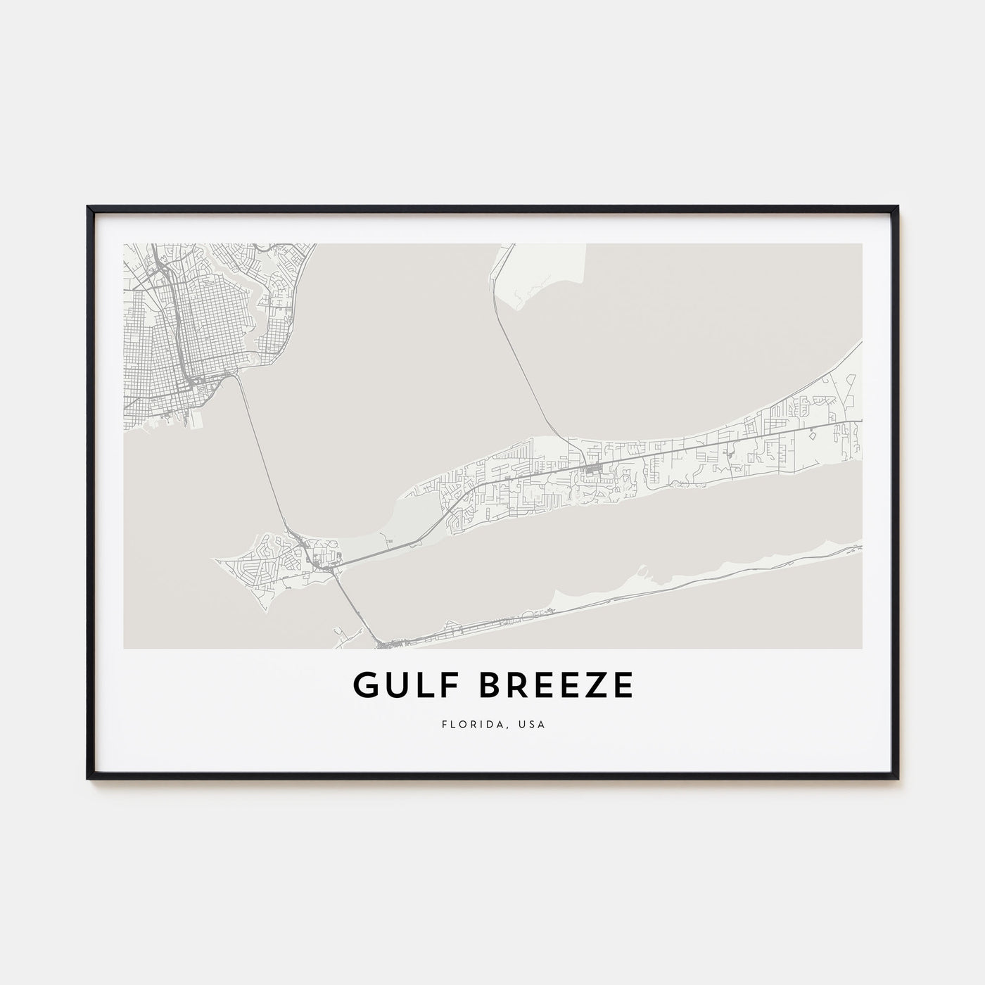 Gulf Breeze Map Landscape Poster