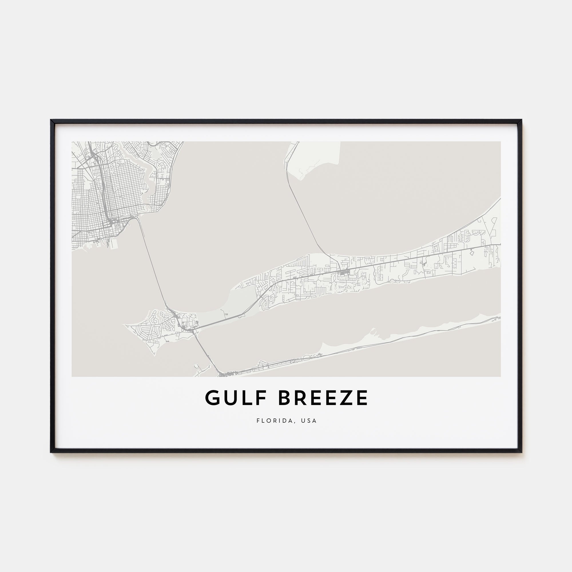 Gulf Breeze Map Landscape Poster