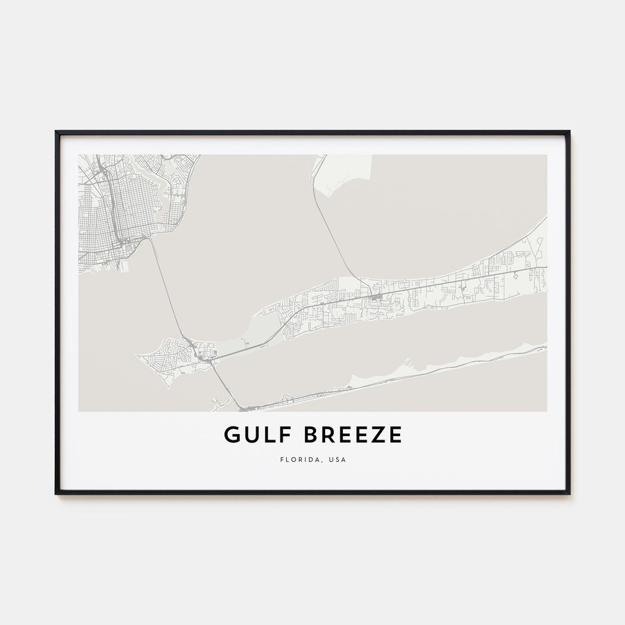 Gulf Breeze Map Landscape Poster