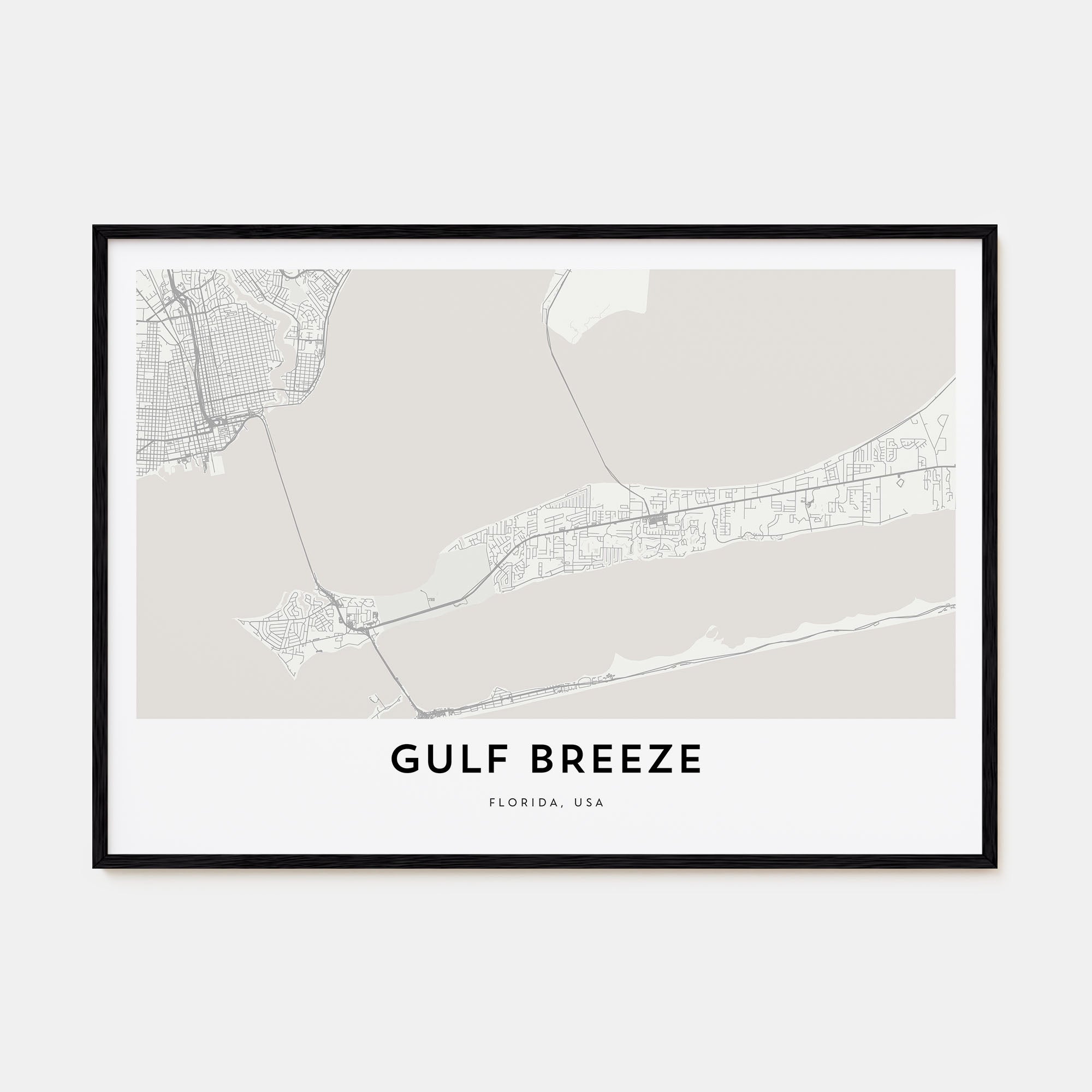 Gulf Breeze Map Landscape Poster
