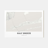 Gulf Breeze Map Landscape Poster