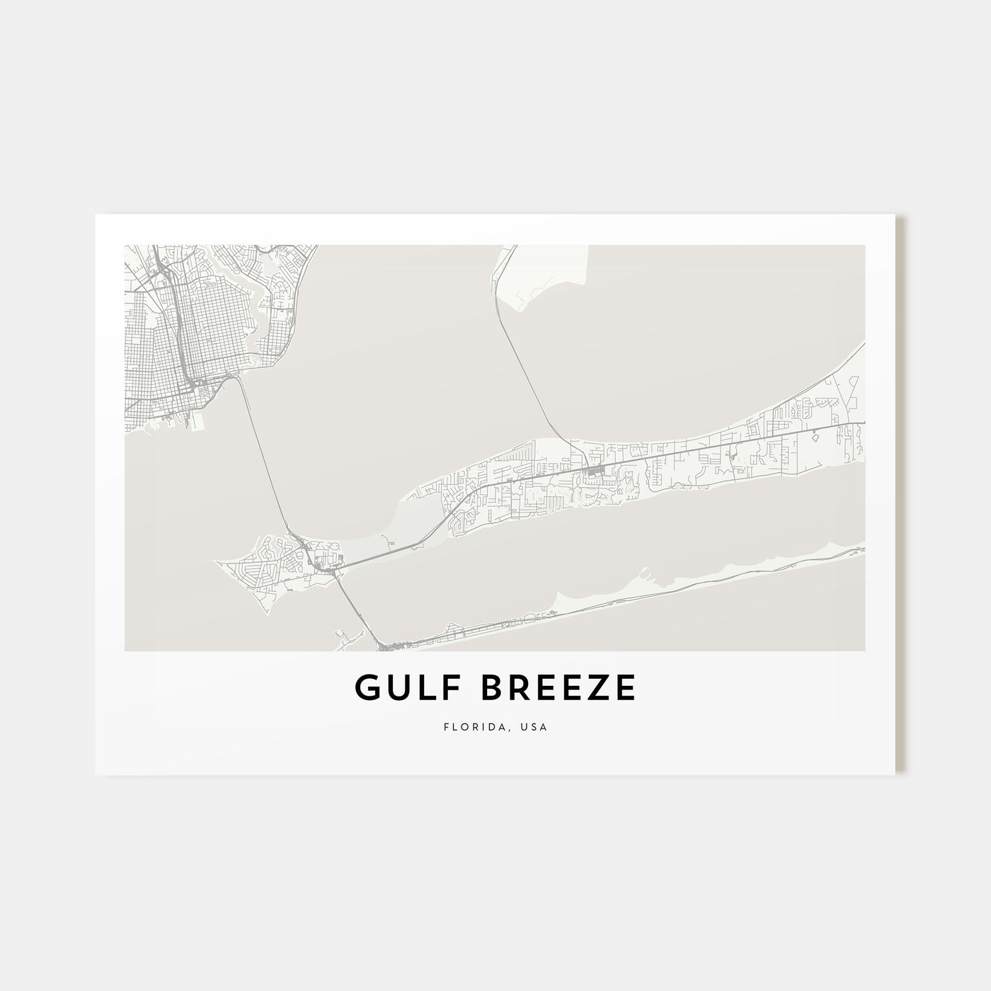 Gulf Breeze Map Landscape Poster