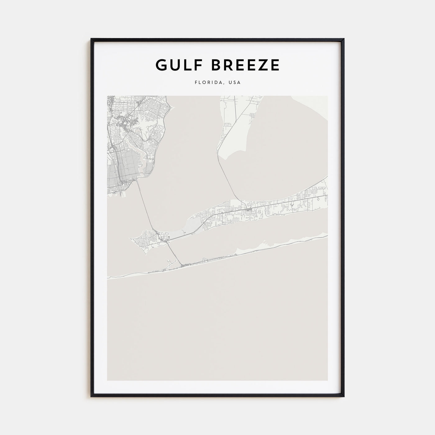 Gulf Breeze Map Portrait Poster