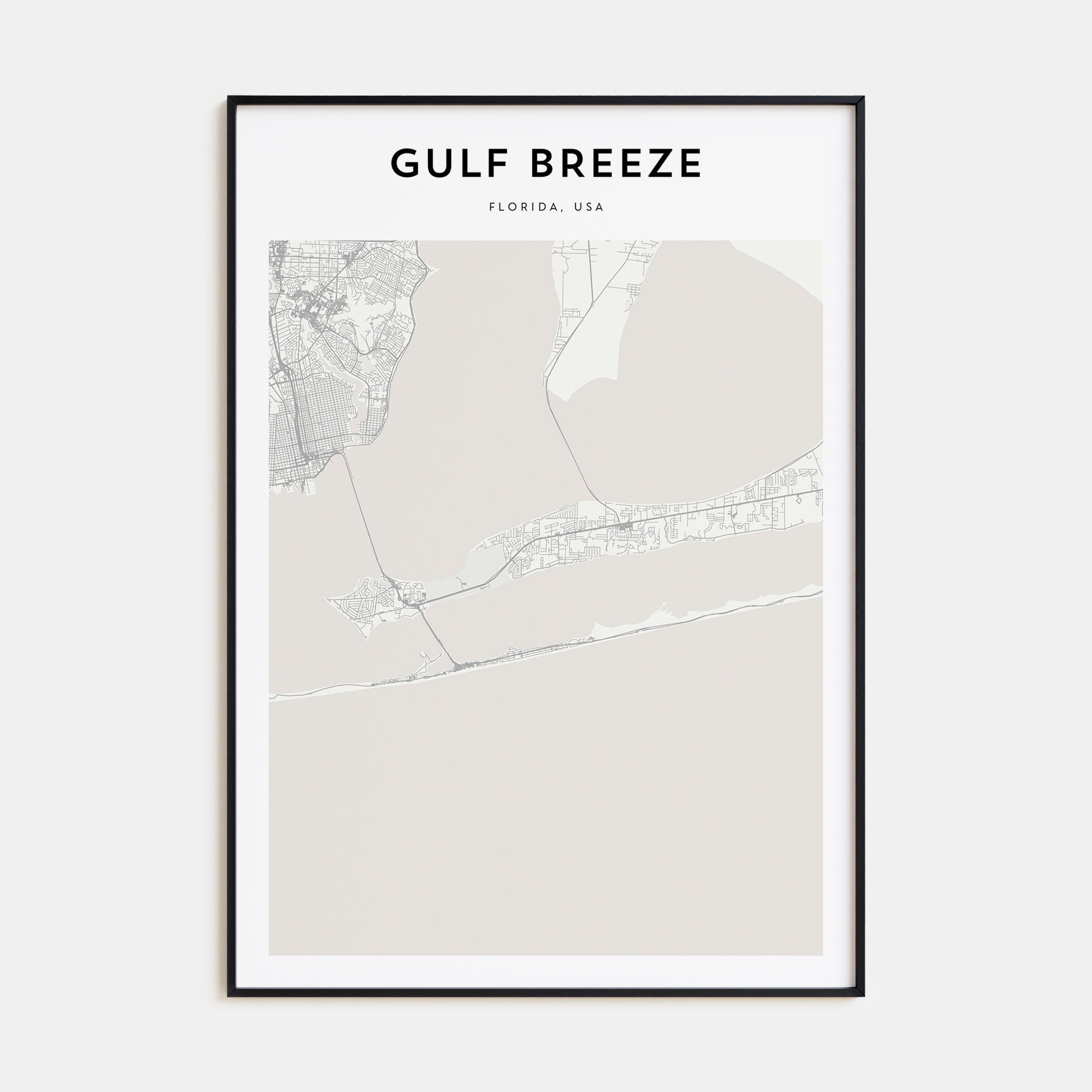 Gulf Breeze Map Portrait Poster