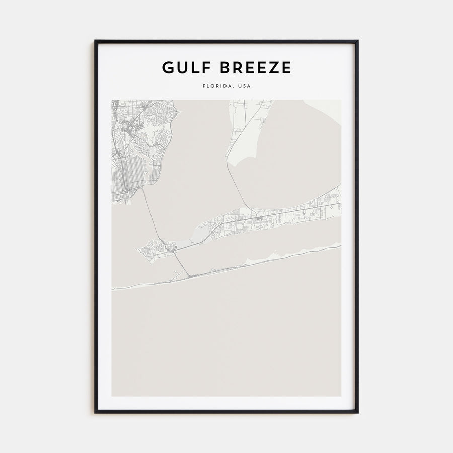 Gulf Breeze Map Portrait Poster