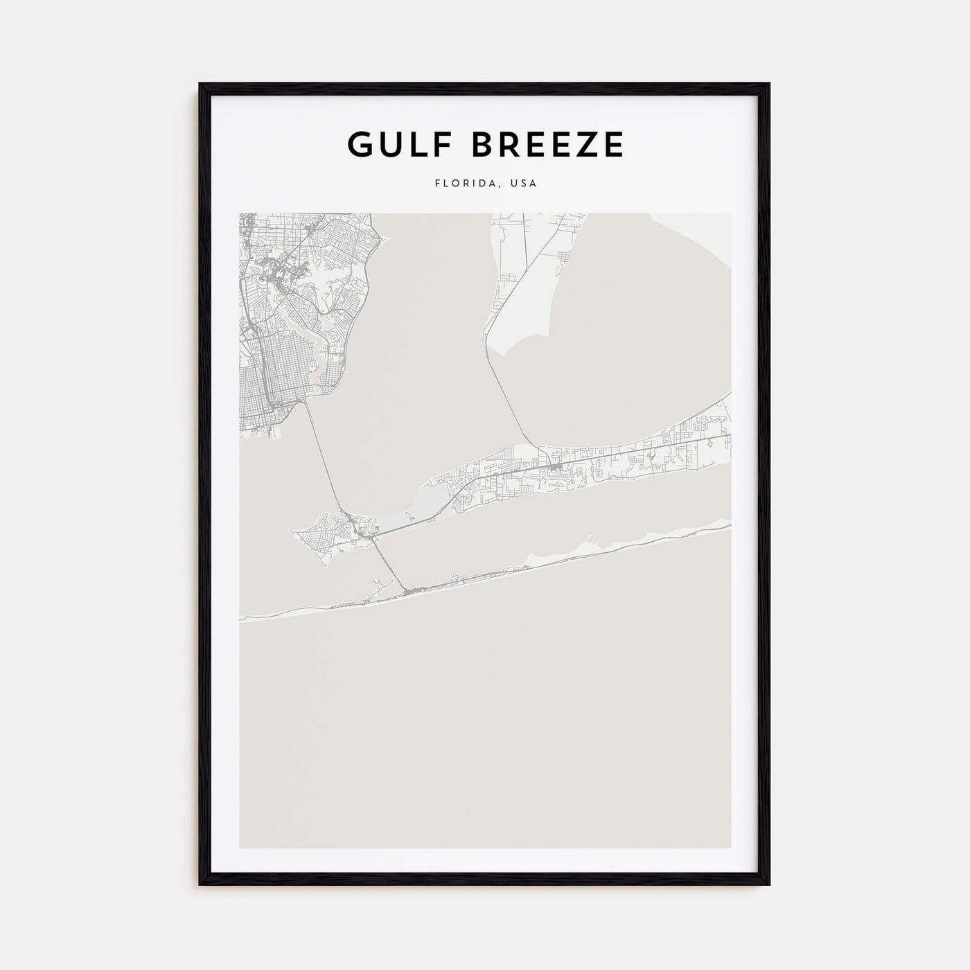 Gulf Breeze Map Portrait Poster