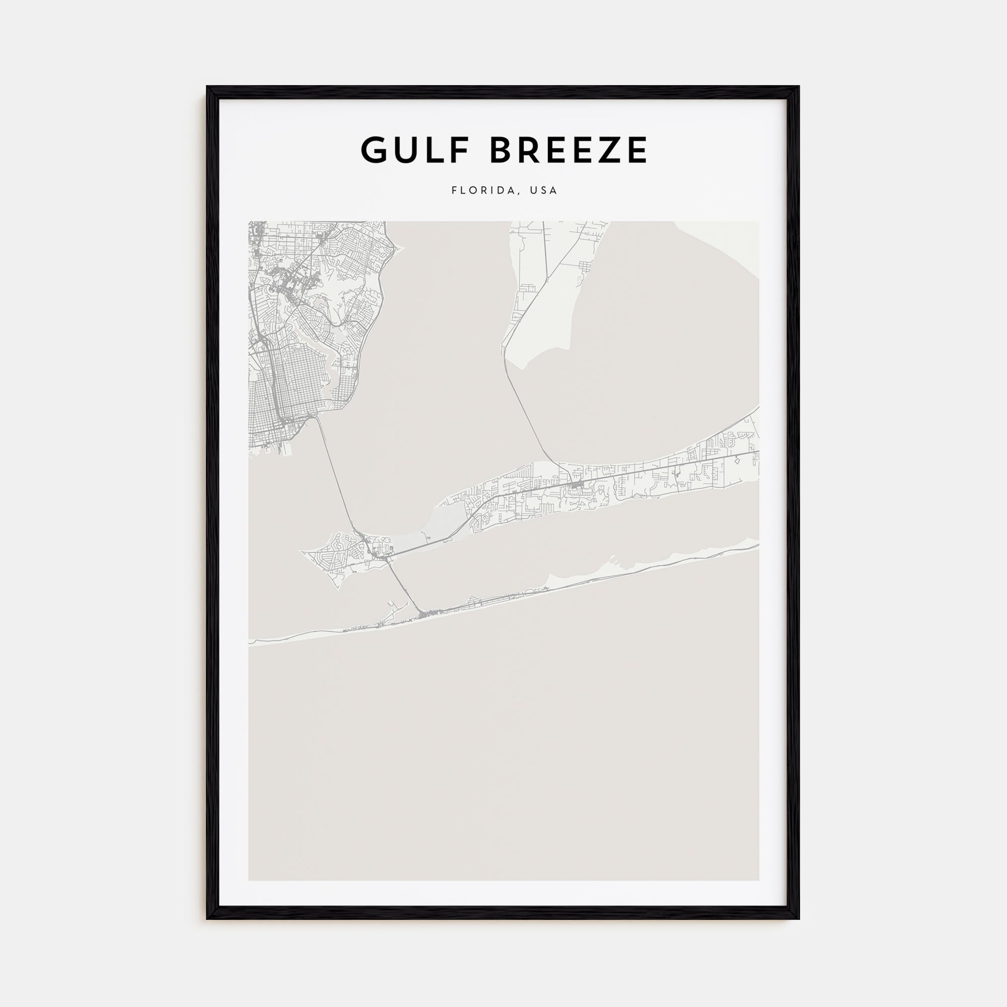 Gulf Breeze Map Portrait Poster