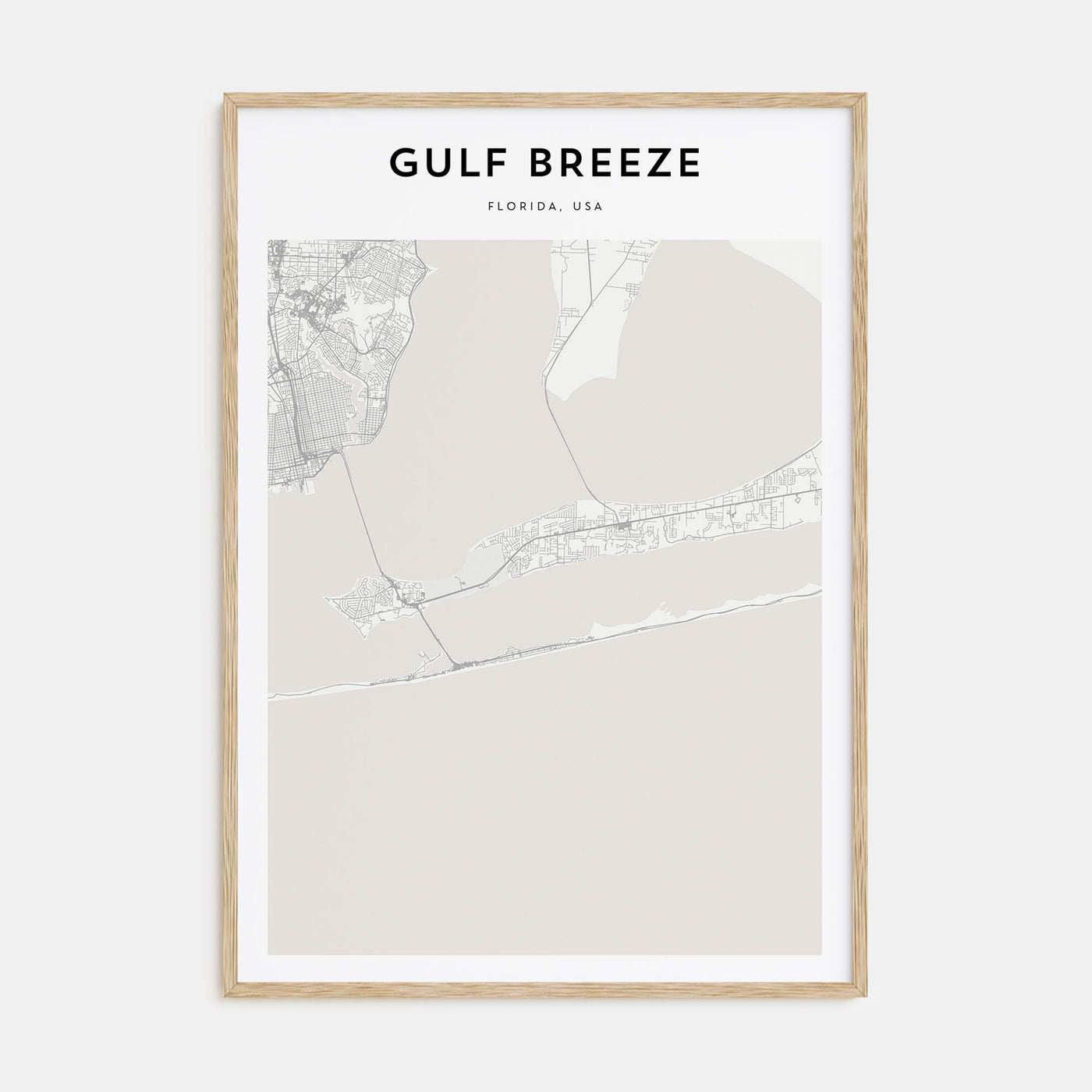 Gulf Breeze Map Portrait Poster
