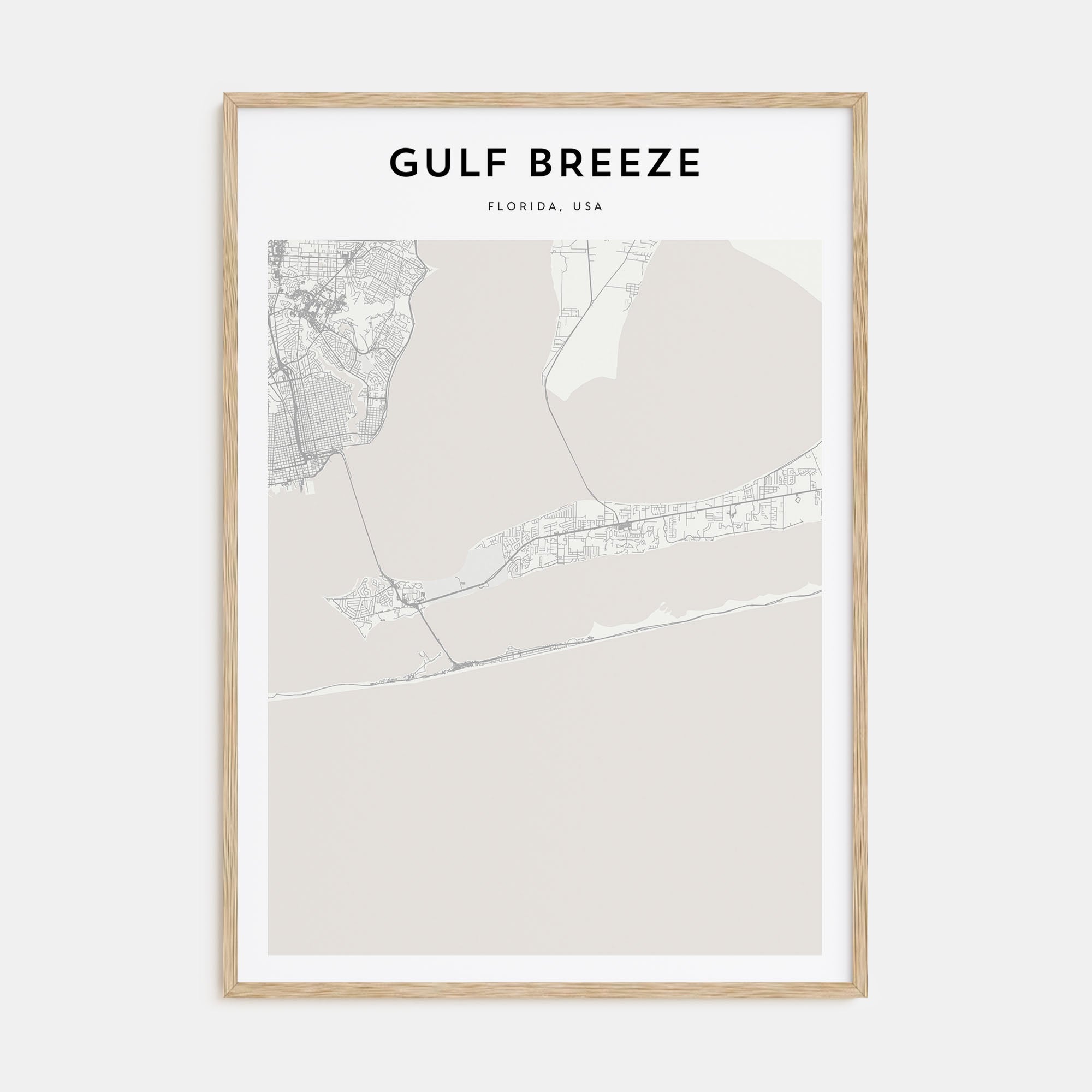 Gulf Breeze Map Portrait Poster
