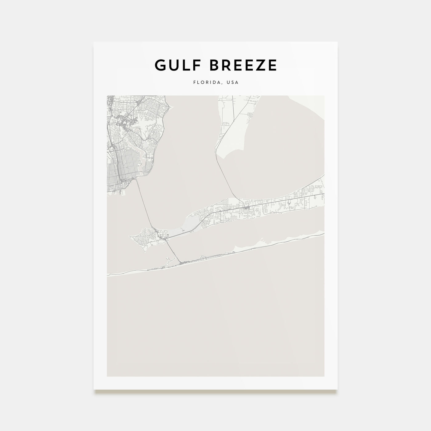 Gulf Breeze Map Portrait Poster