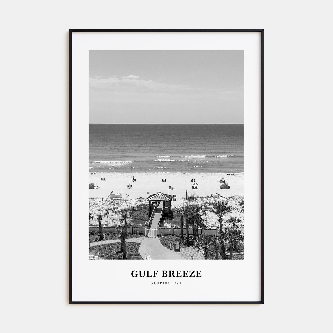 Gulf Breeze Portrait B&W Poster