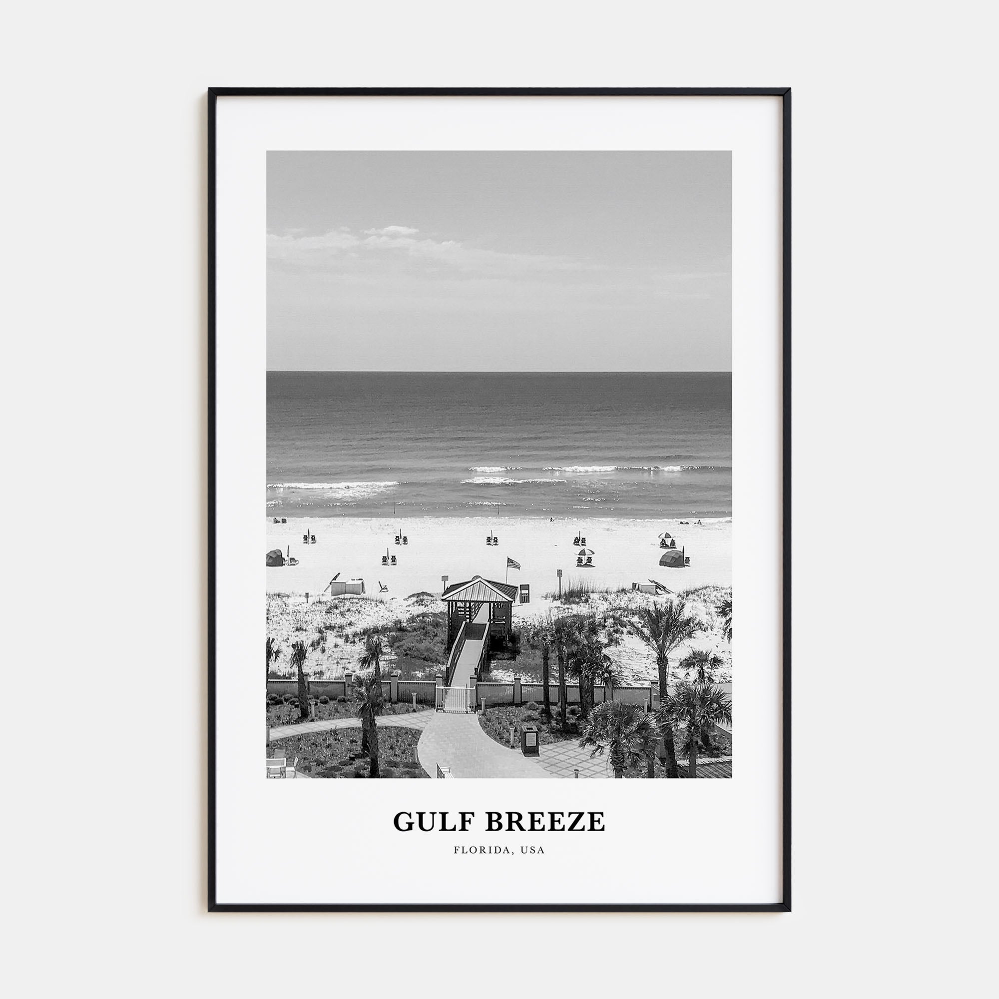 Gulf Breeze Portrait B&W Poster