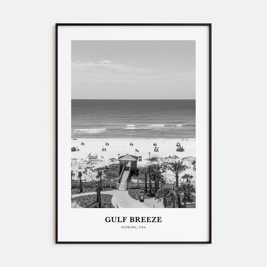 Gulf Breeze Portrait B&W Poster