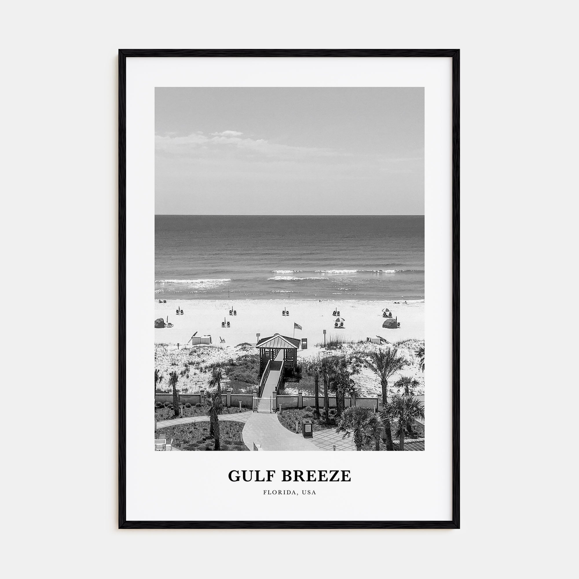 Gulf Breeze Portrait B&W Poster