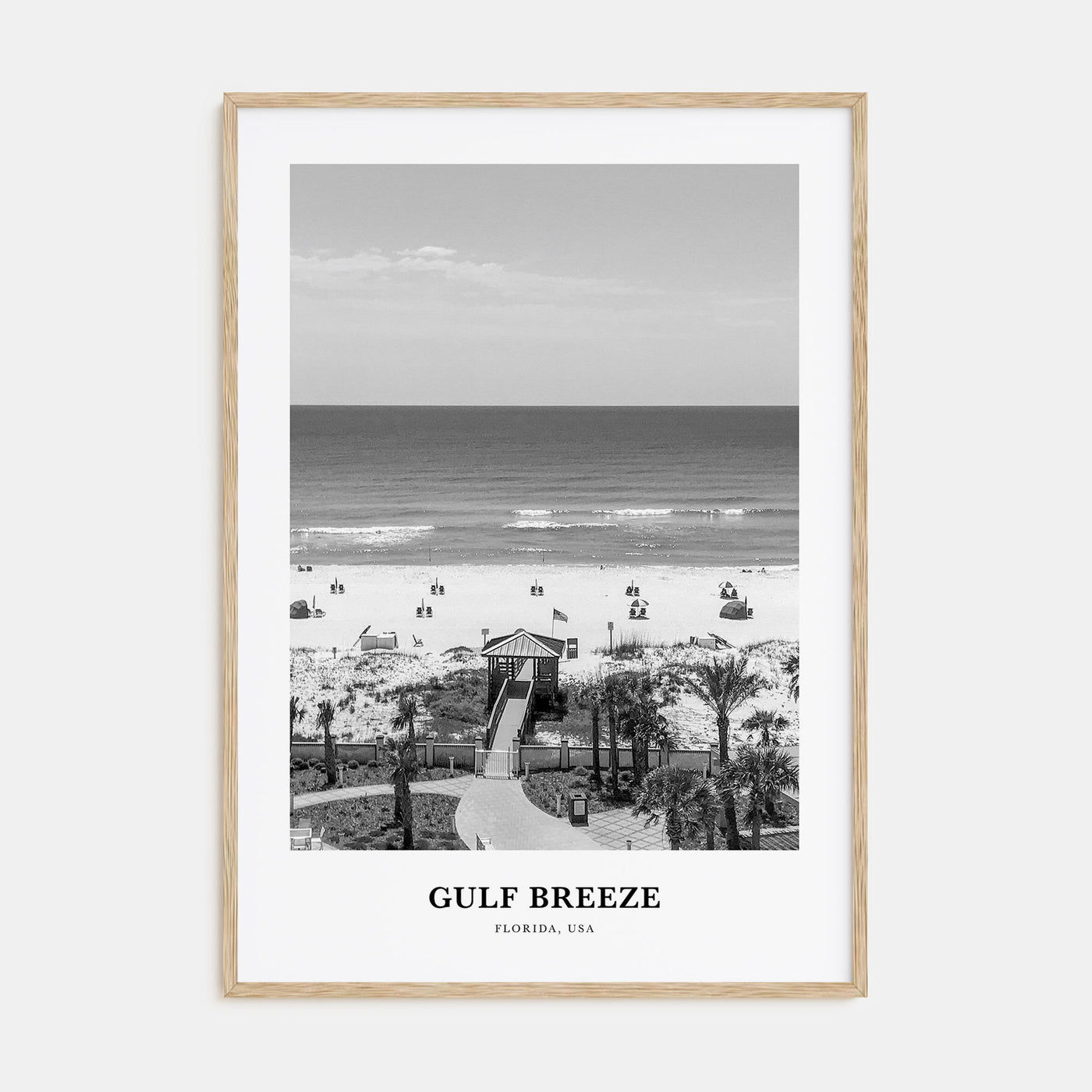 Gulf Breeze Portrait B&W Poster