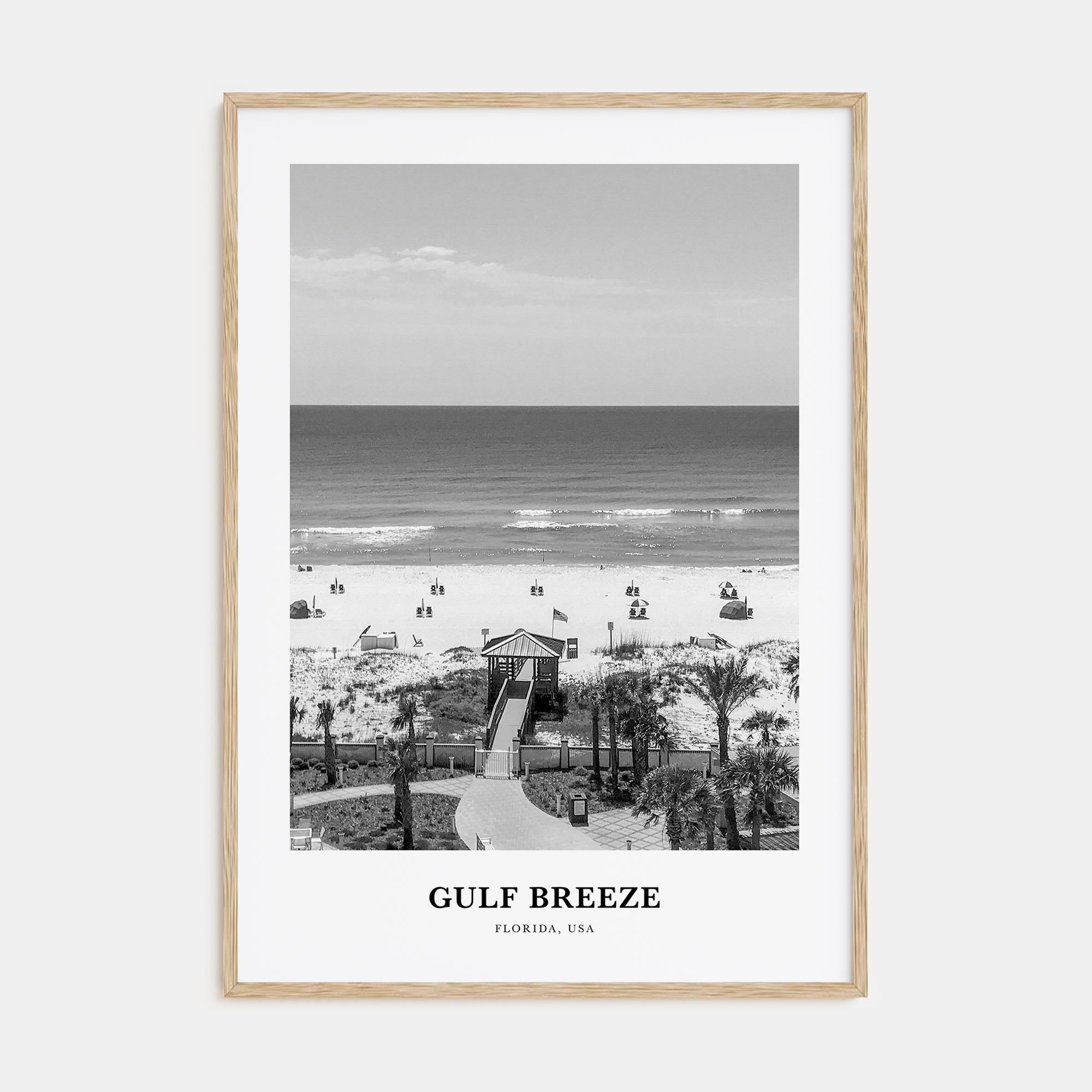 Gulf Breeze Portrait B&W Poster