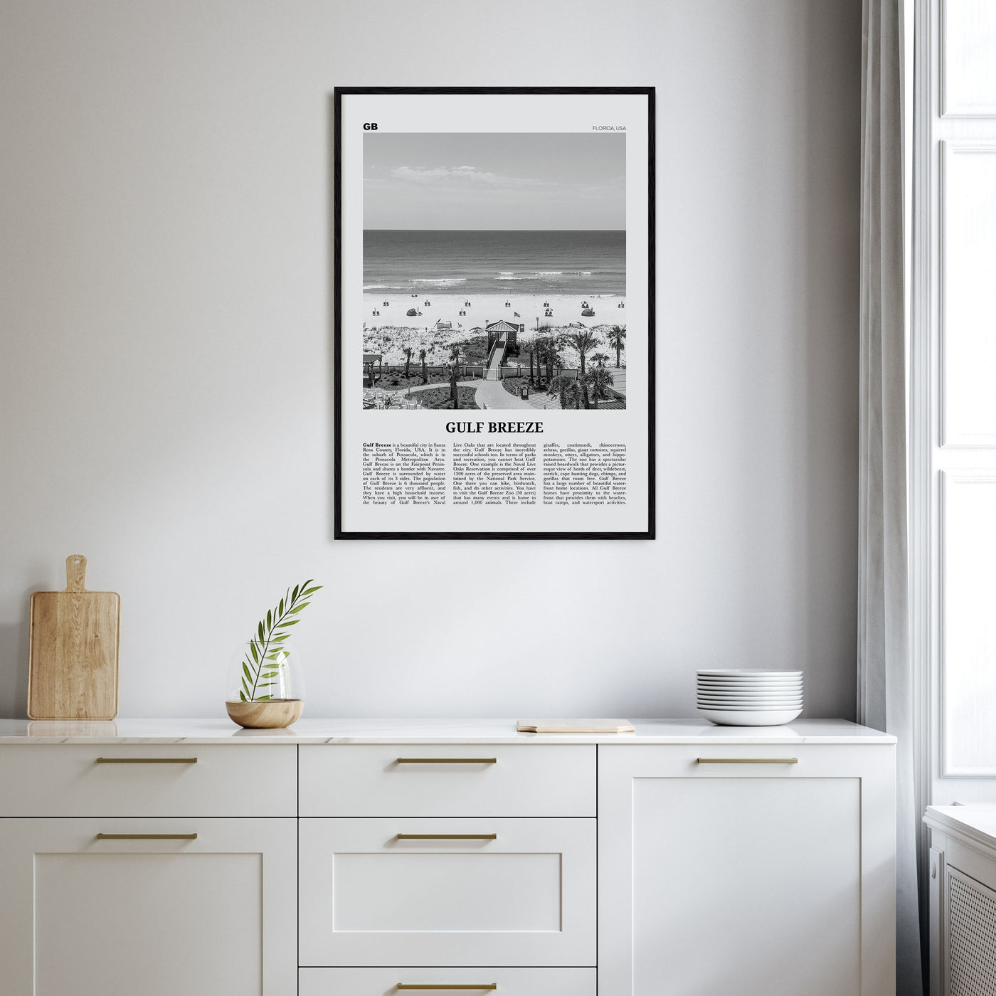 Gulf Breeze Travel B&W Poster