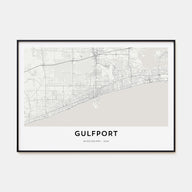 Gulfport Map Landscape Poster