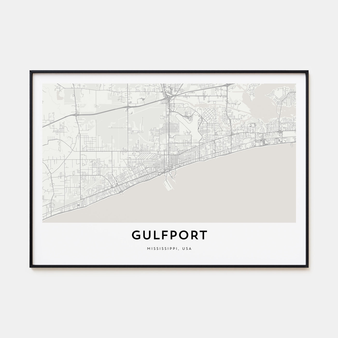 Gulfport Map Landscape Poster