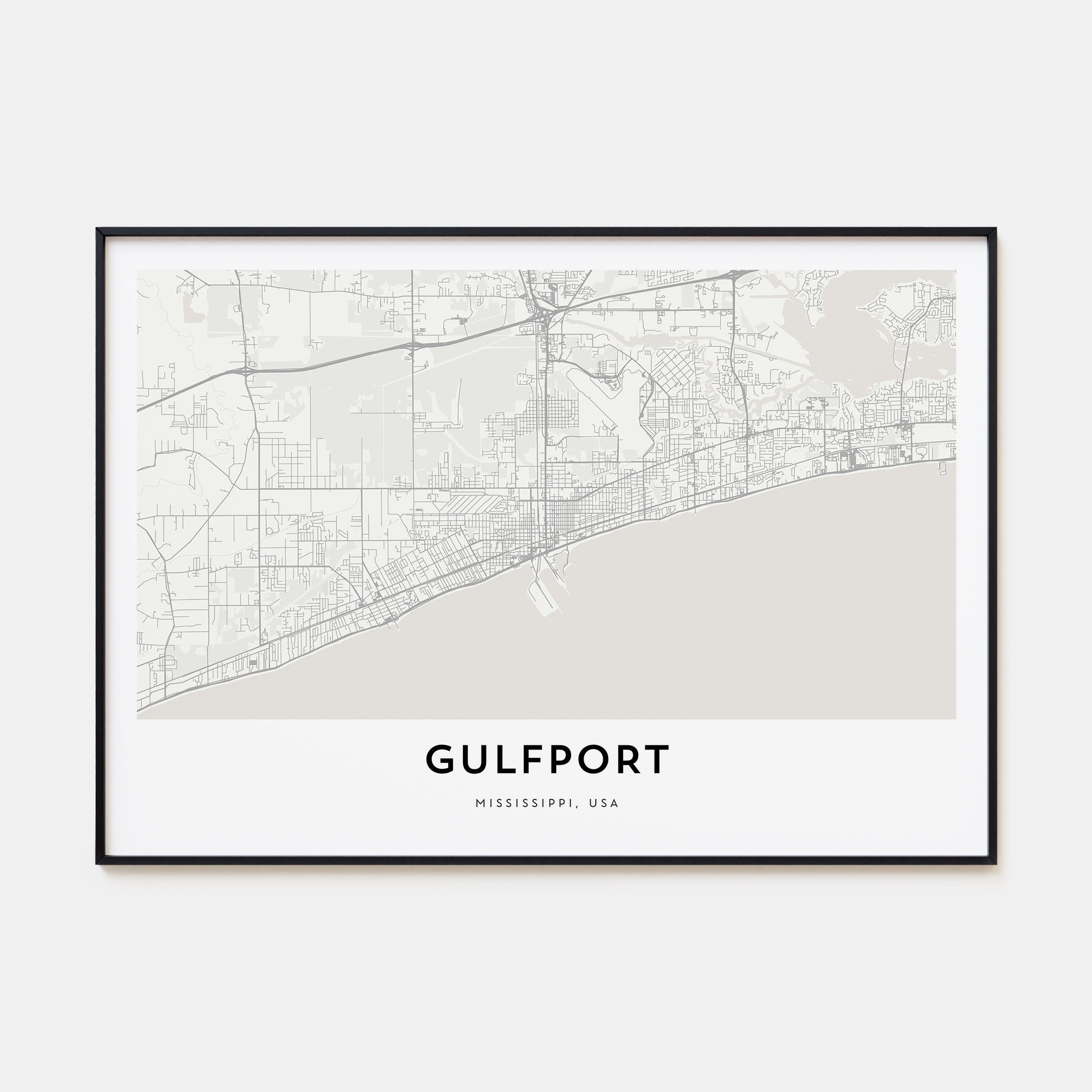 Gulfport Map Landscape Poster