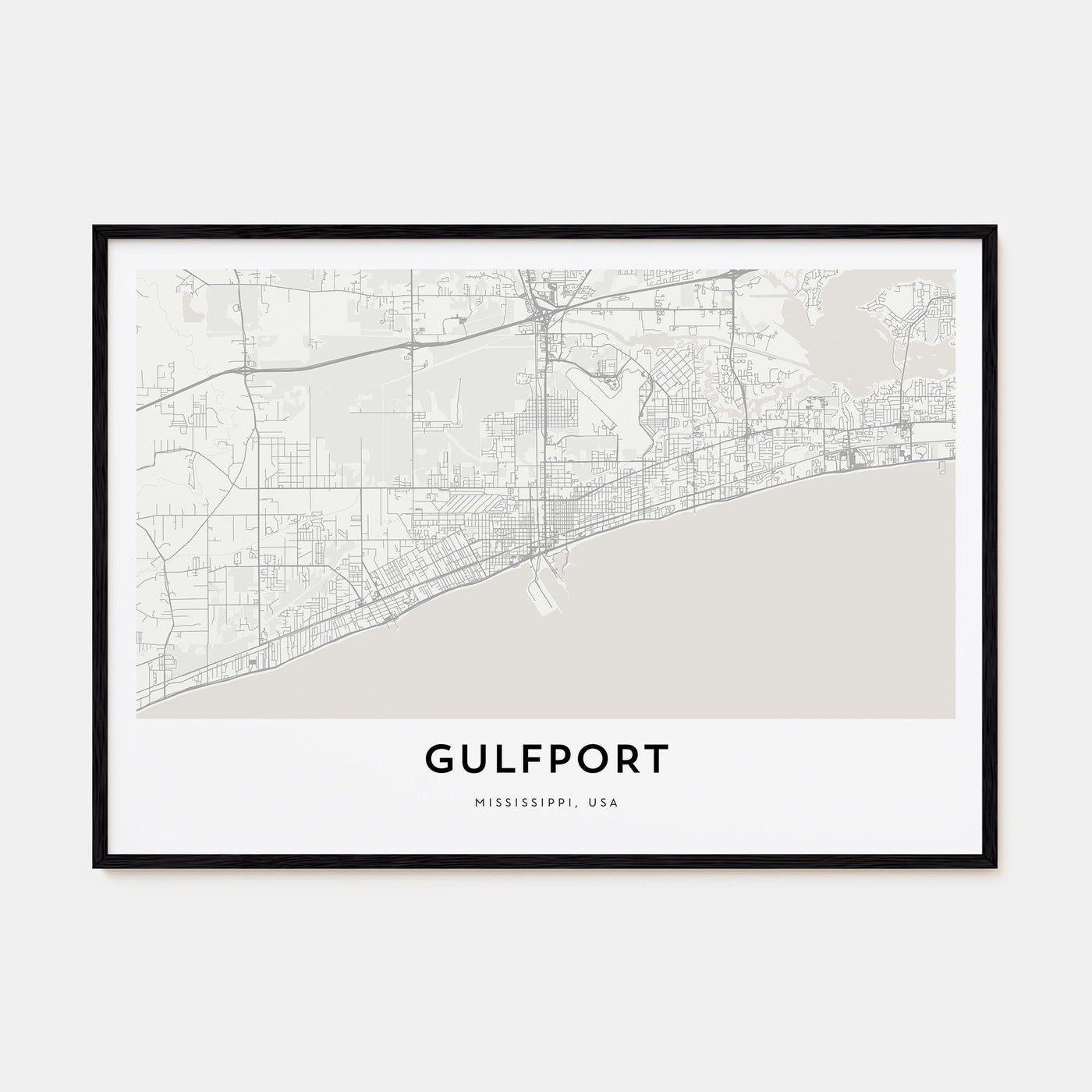 Gulfport Map Landscape Poster