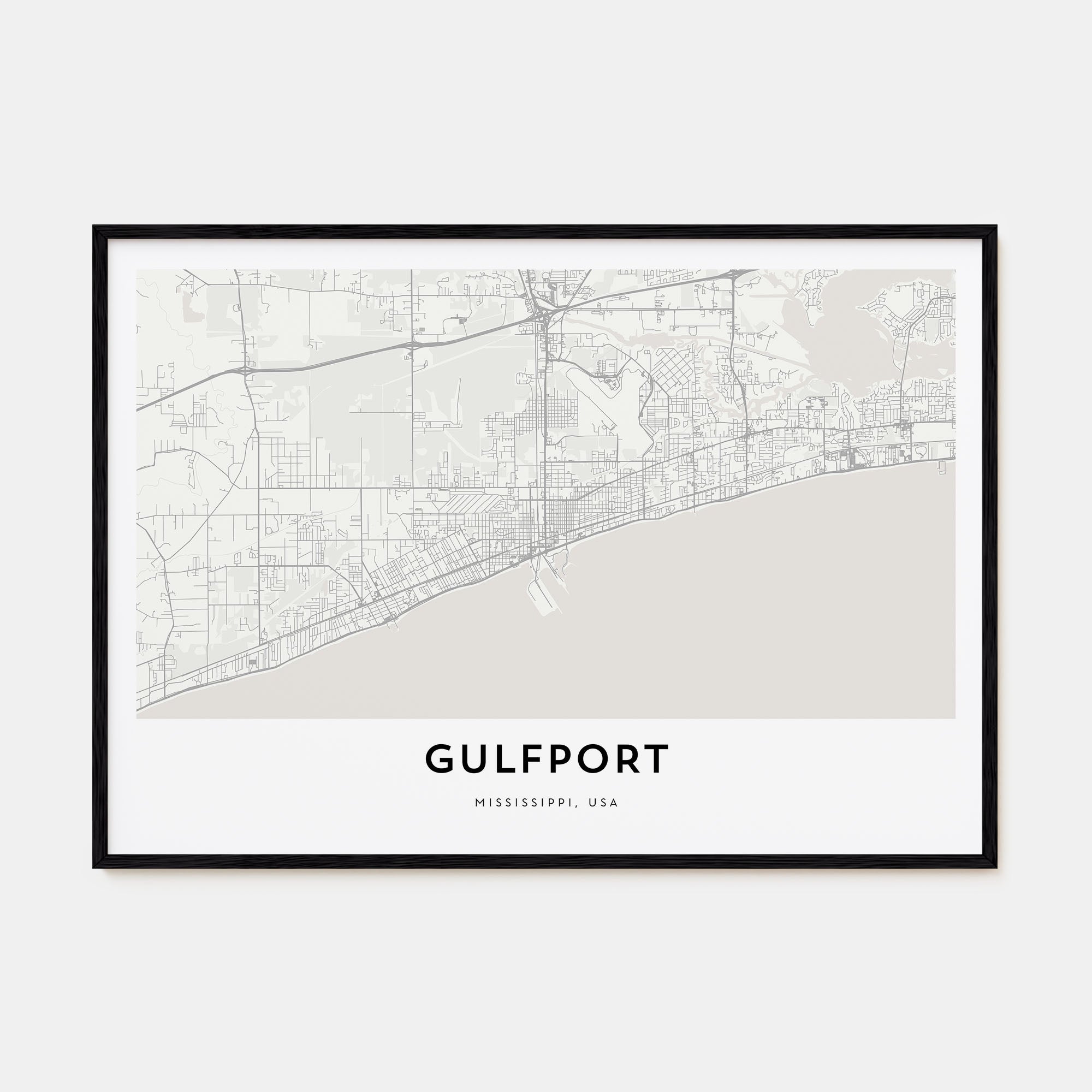 Gulfport Map Landscape Poster