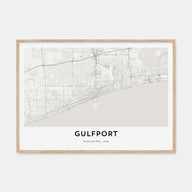 Gulfport Map Landscape Poster