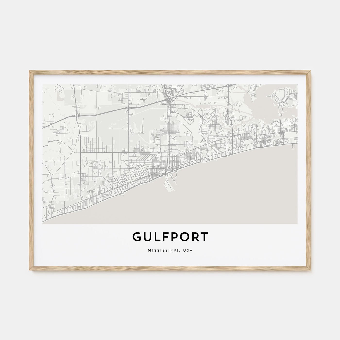 Gulfport Map Landscape Poster