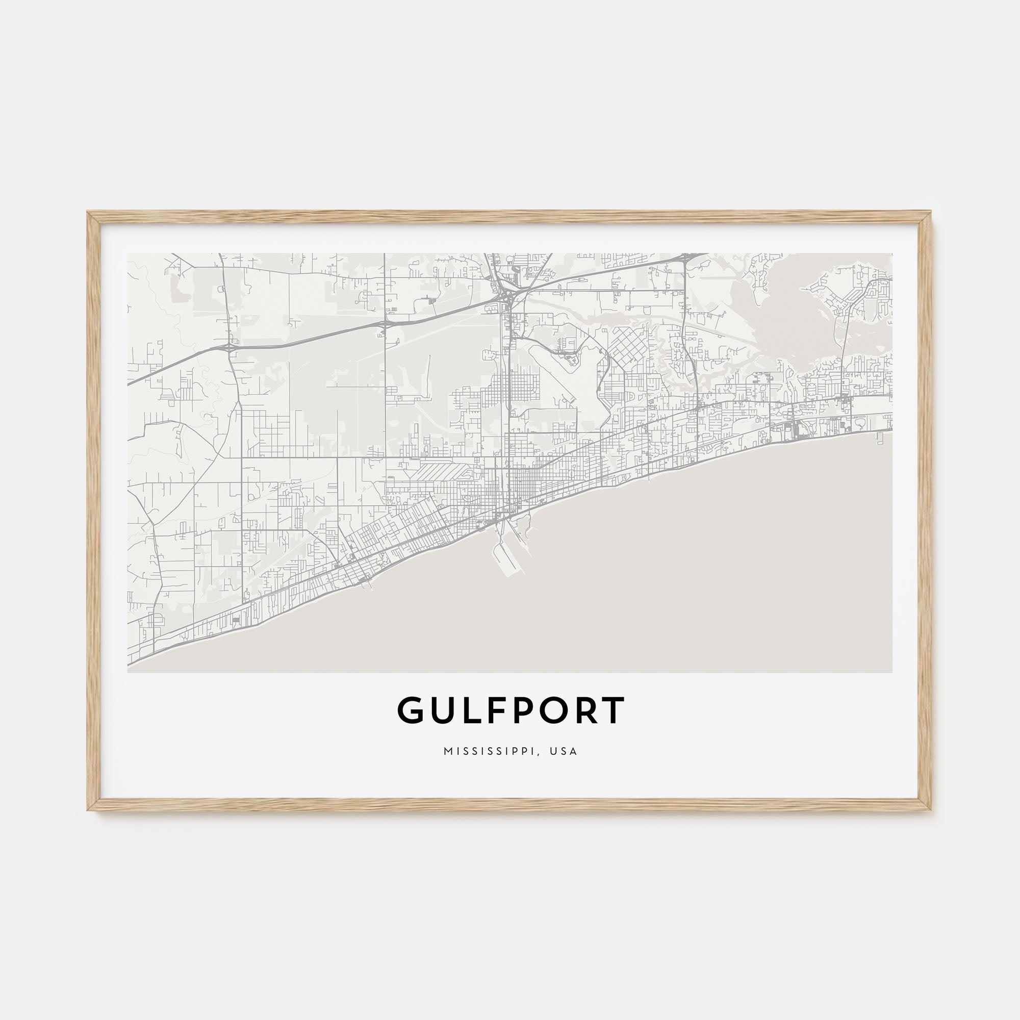 Gulfport Map Landscape Poster