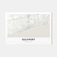 Gulfport Map Landscape Poster