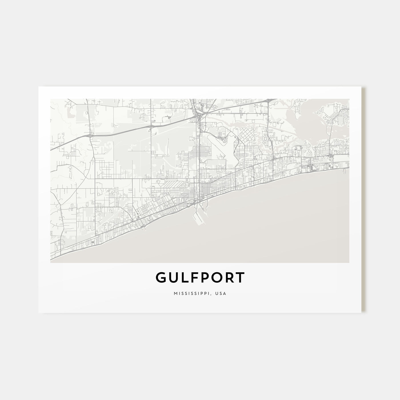 Gulfport Map Landscape Poster