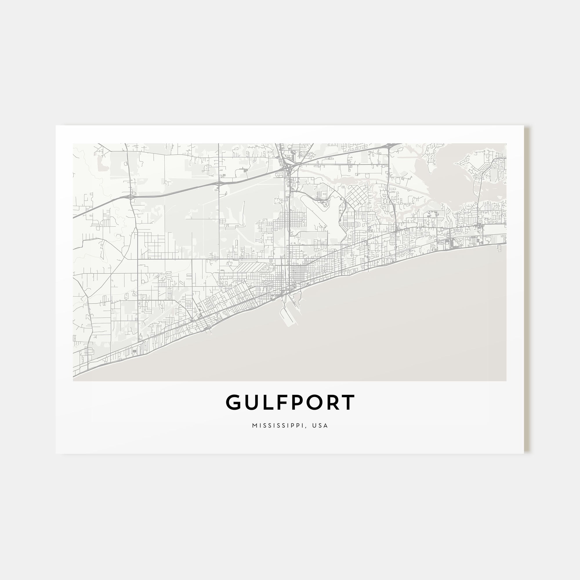 Gulfport Map Landscape Poster