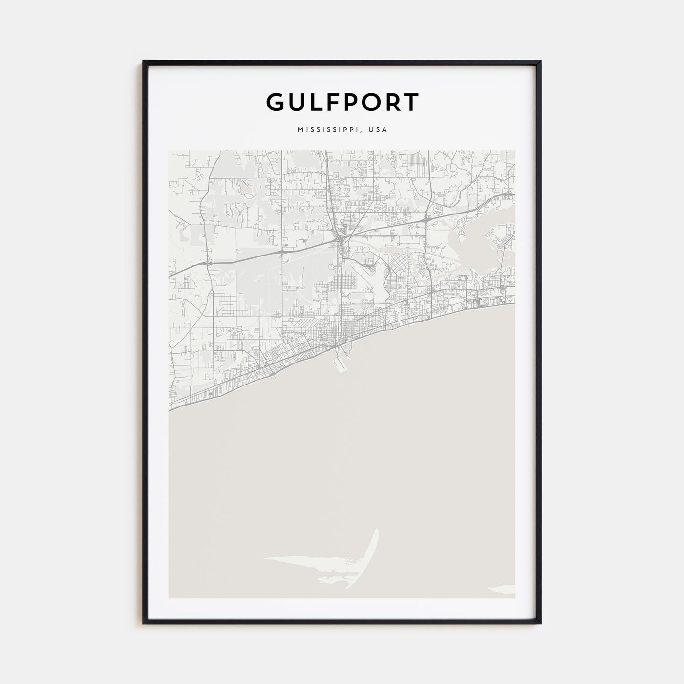 Gulfport Map Portrait Poster