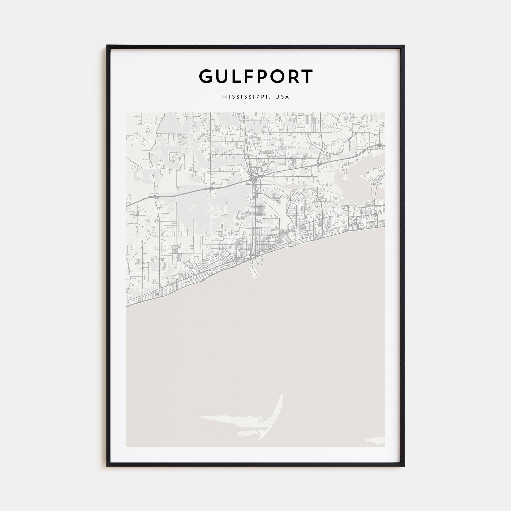 Gulfport Map Portrait Poster