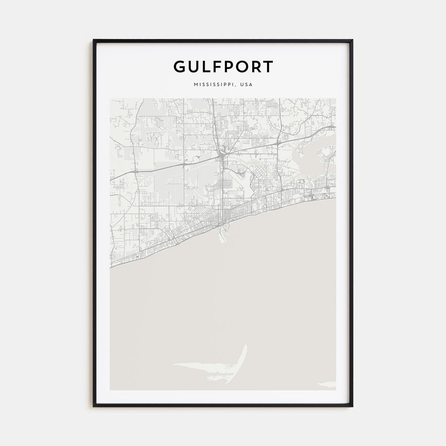 Gulfport Map Portrait Poster