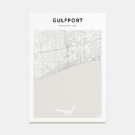 Gulfport Map Portrait Poster