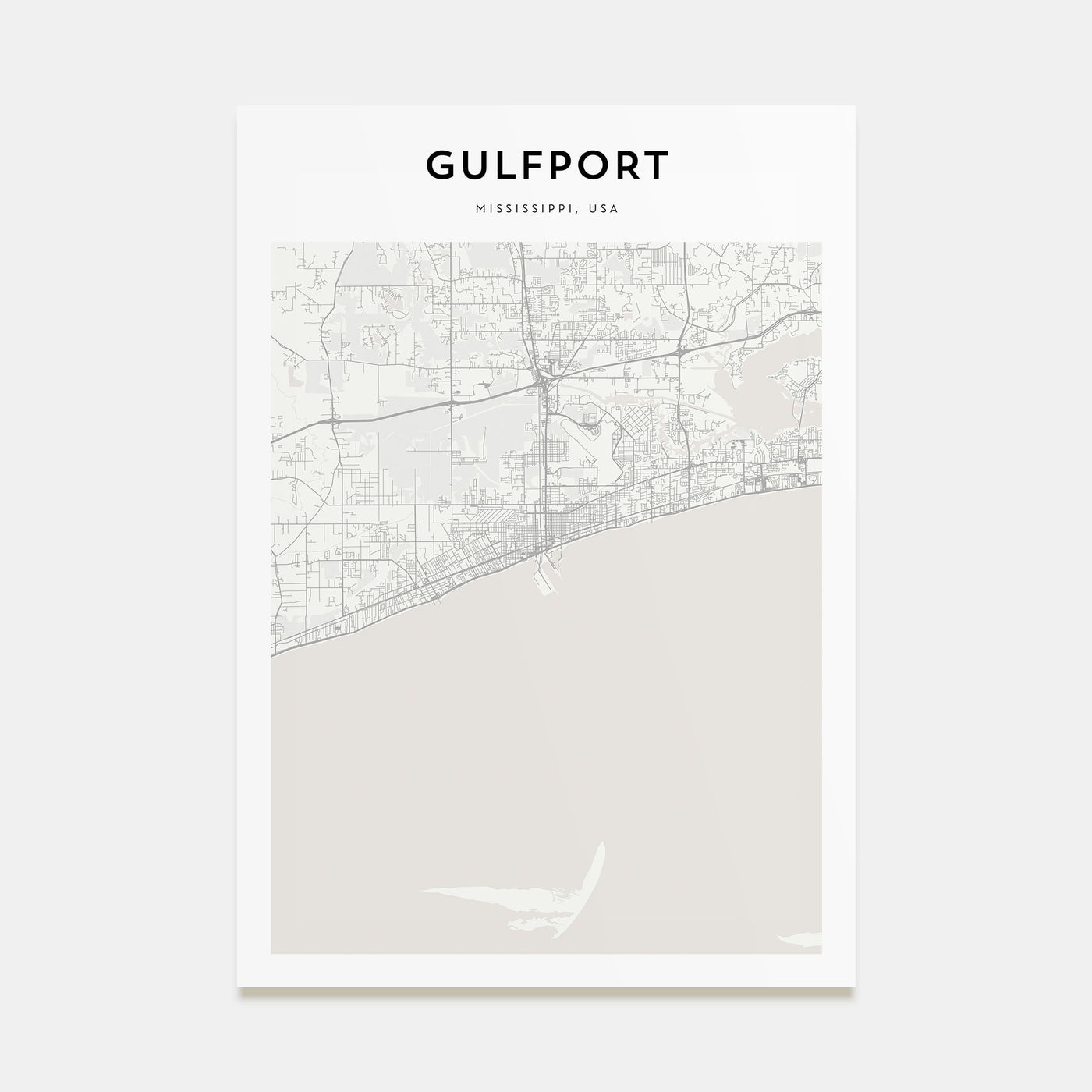 Gulfport Map Portrait Poster
